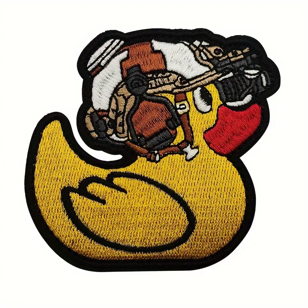 可愛戰術小鴨魔術貼刺繡徽章