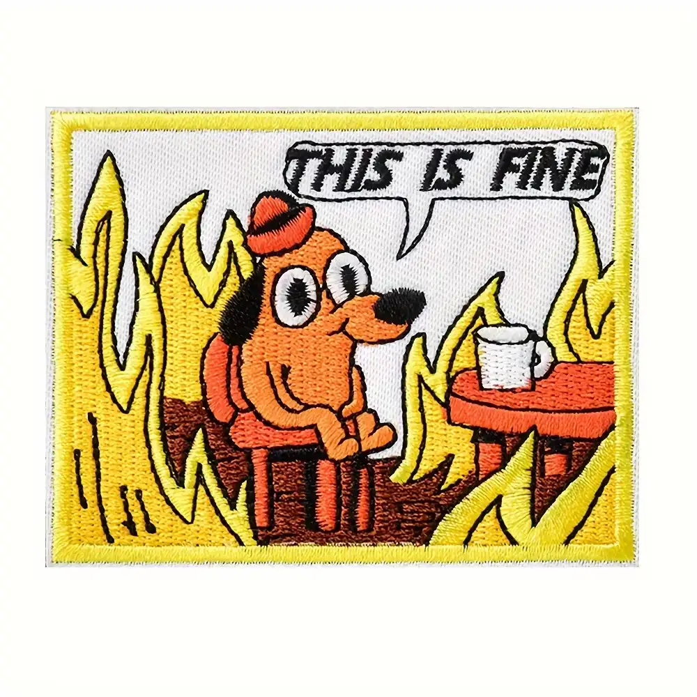 This Is Fine Novelty Velcro Tactical Patch