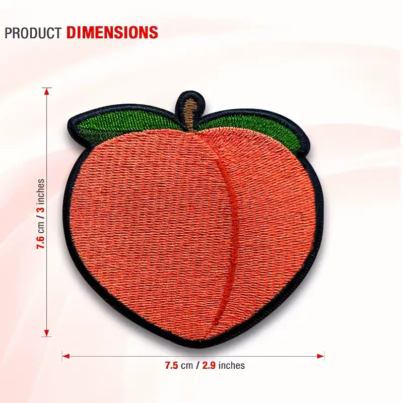 Cartoon Peach Embroidered Velcro Patch