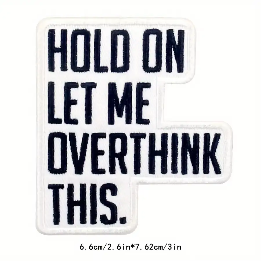 Funny embroidered text fabric patch, iron-on or sew-on