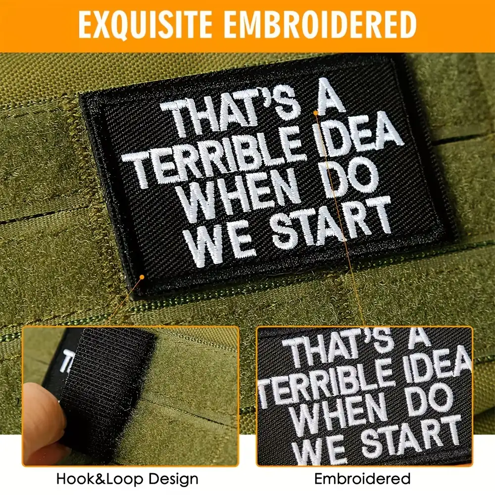 Bad Idea Novelty Velcro Embroidered Badge