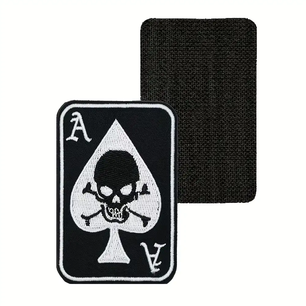 Spade Skull Velcro Embroidered Patch