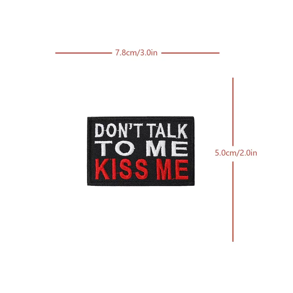 KISS ME趣味刺繡魔鬼氈布貼