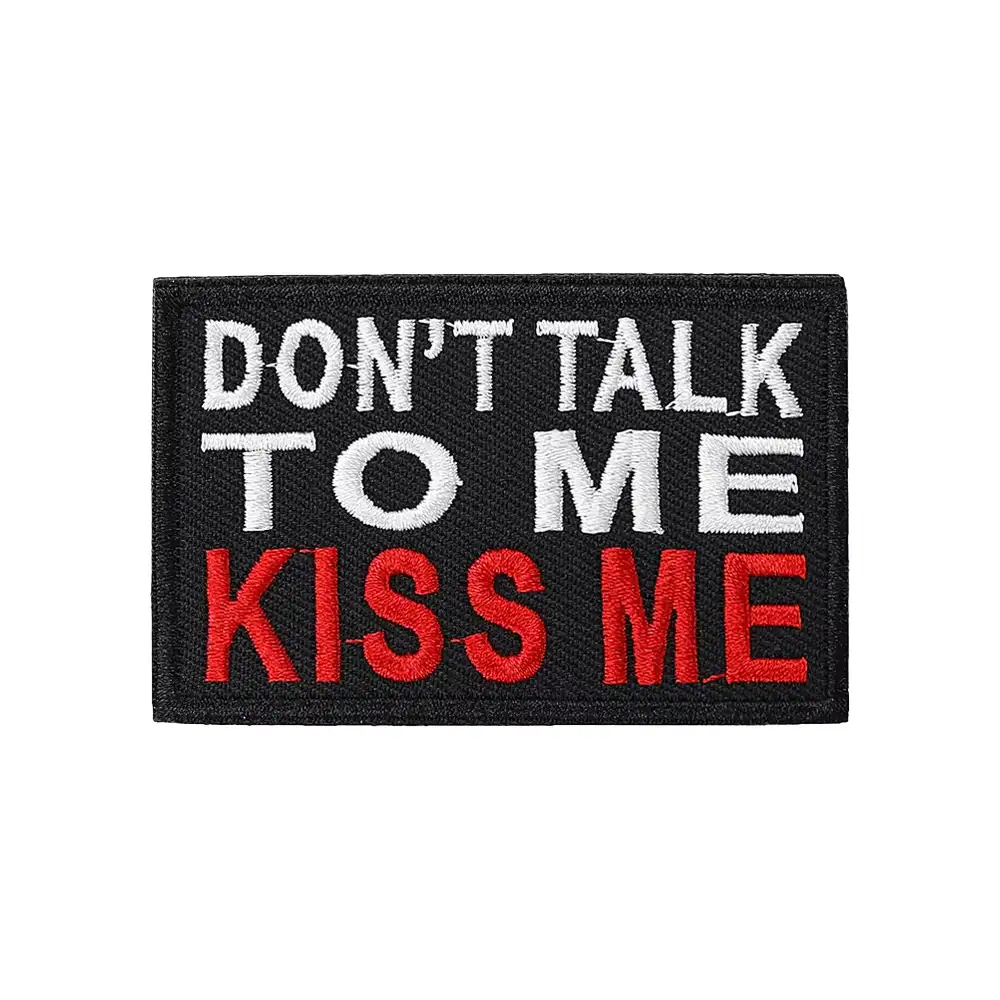 KISS ME Fun Embroidered Velcro Patch