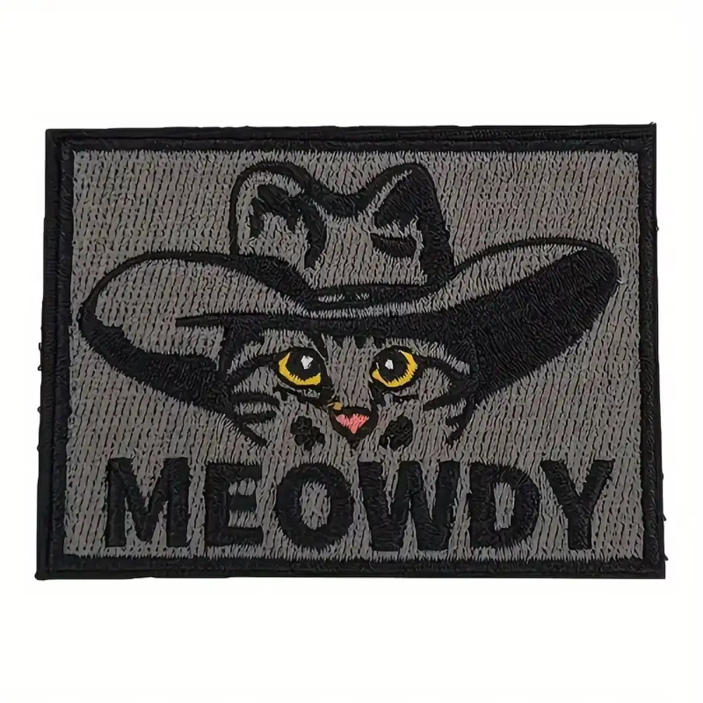 Fun Cat Embroidered Velcro Badge