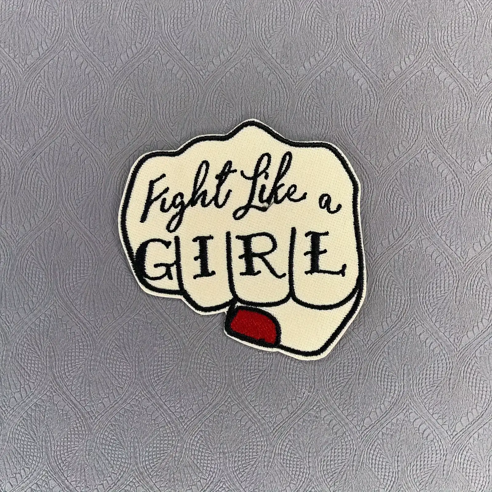 Women's Power Fist Embroidered Iron-On Patch