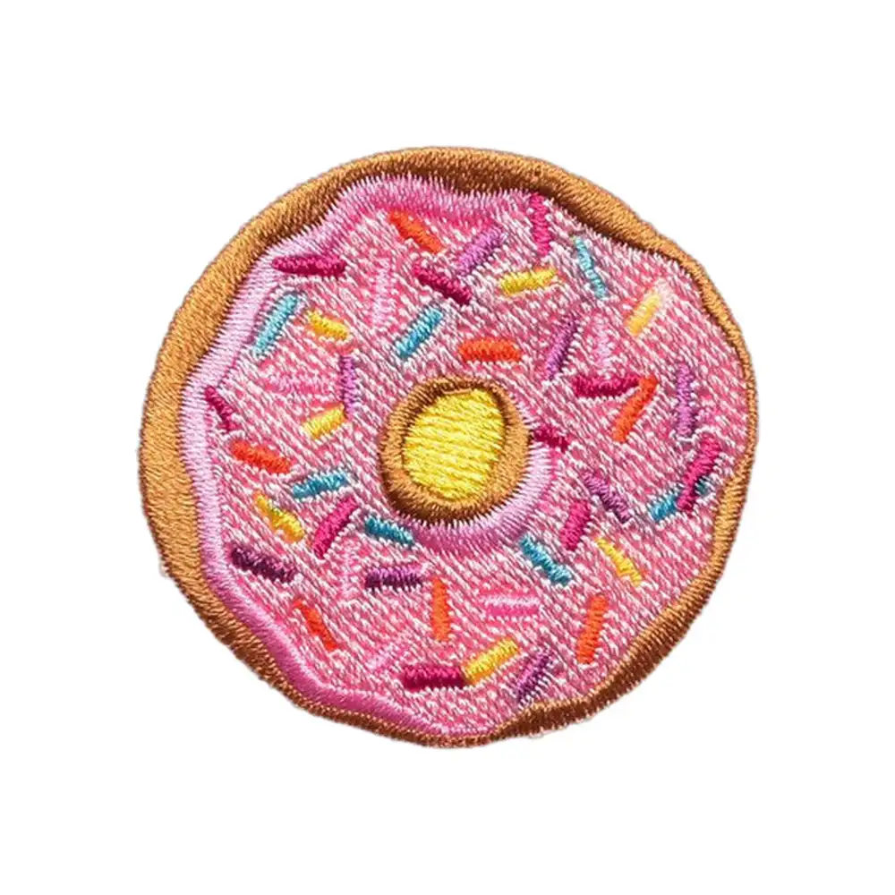 迷你甜甜圈卡通刺繡魔術貼布貼