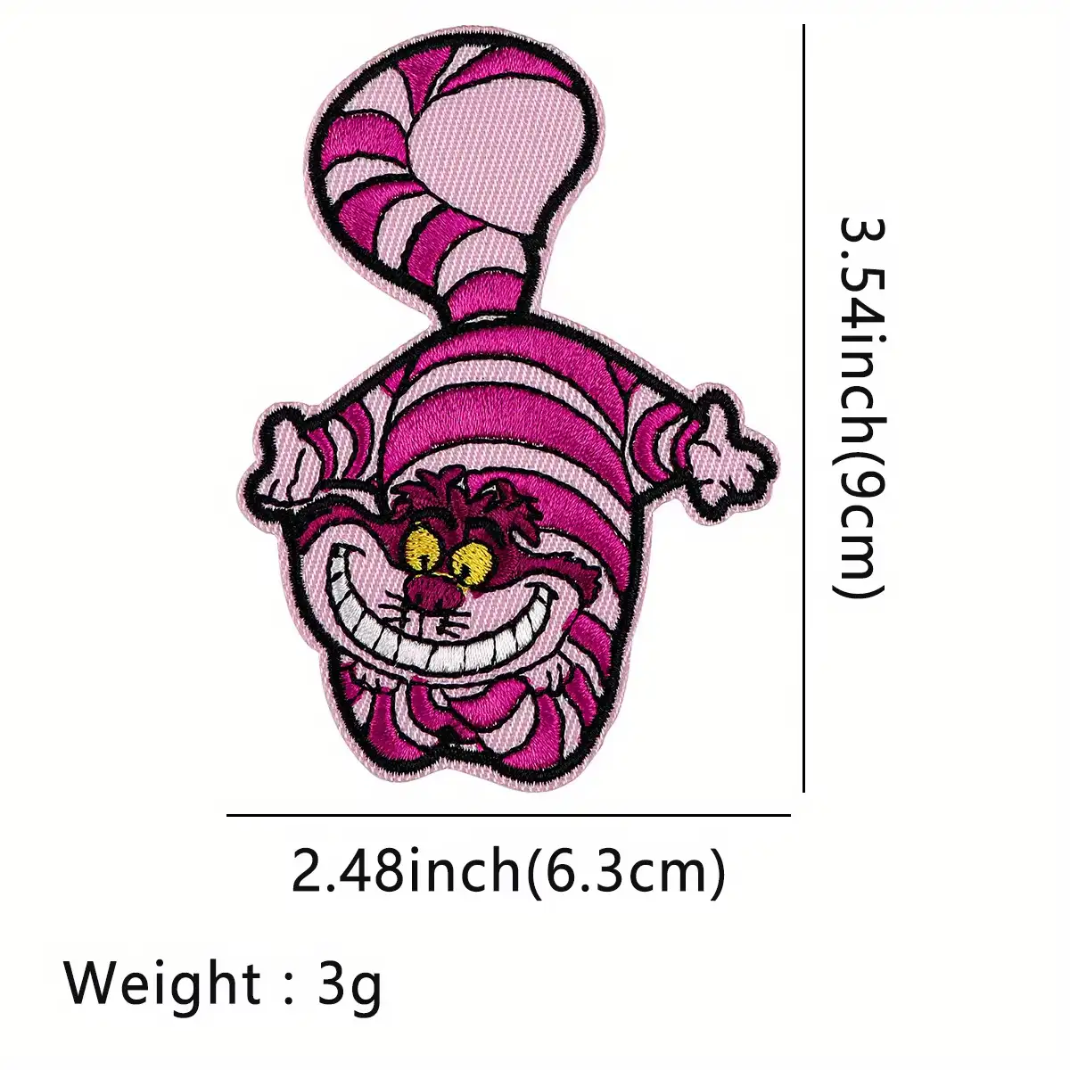 Alice in Wonderland Cheshire Cat Embroidered Iron-On Patch