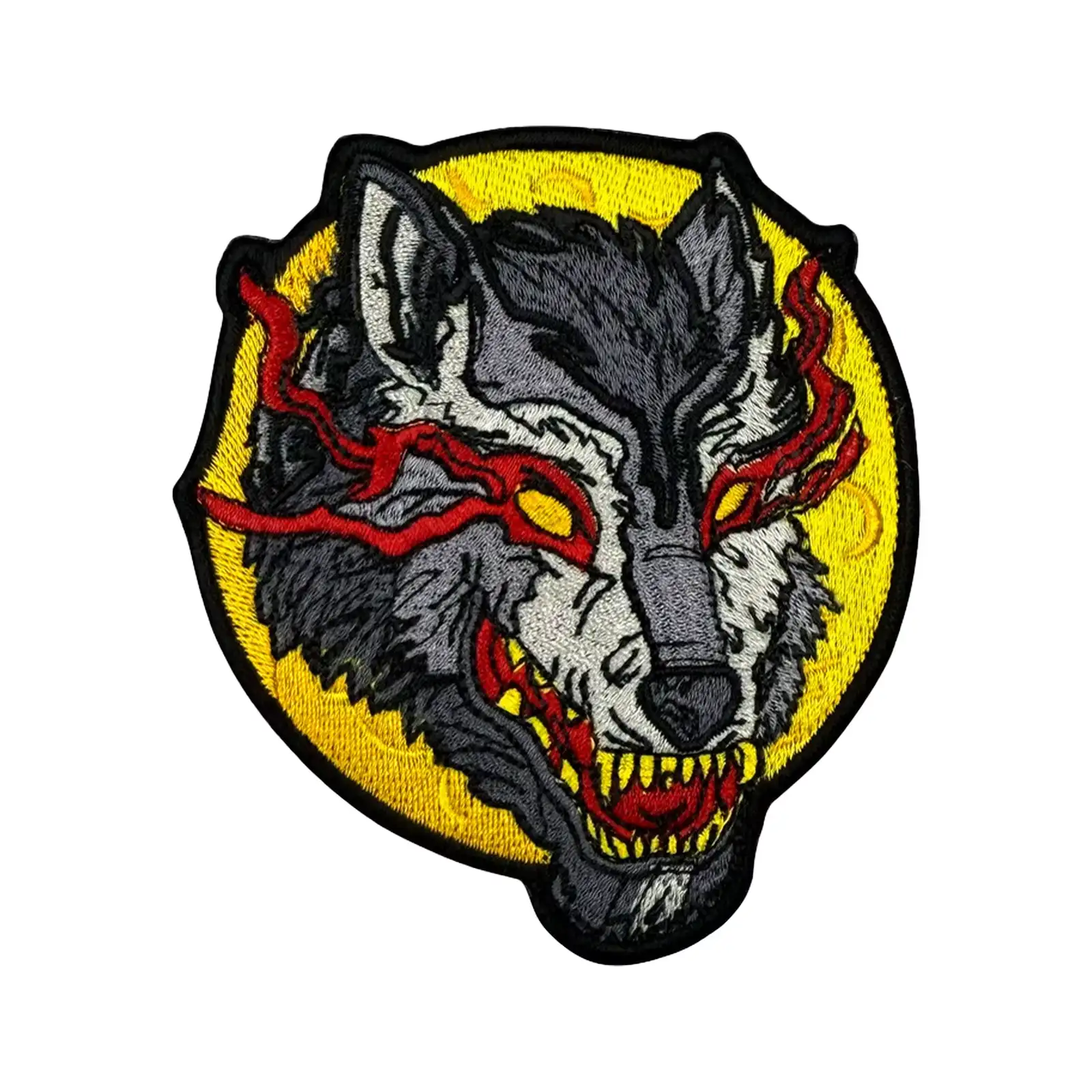 Fun Demon Wolf Embroidered Velcro Patch
