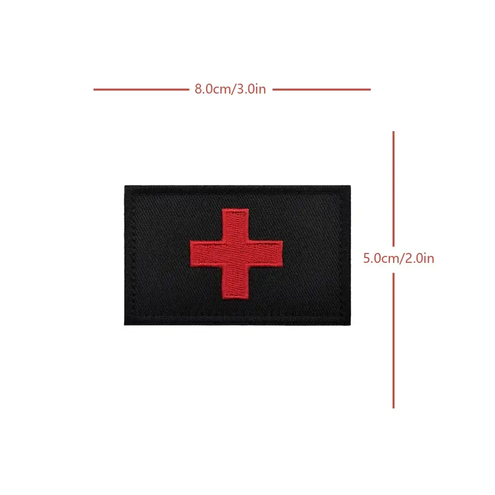 Medical Cross Embroidered Velcro Patch