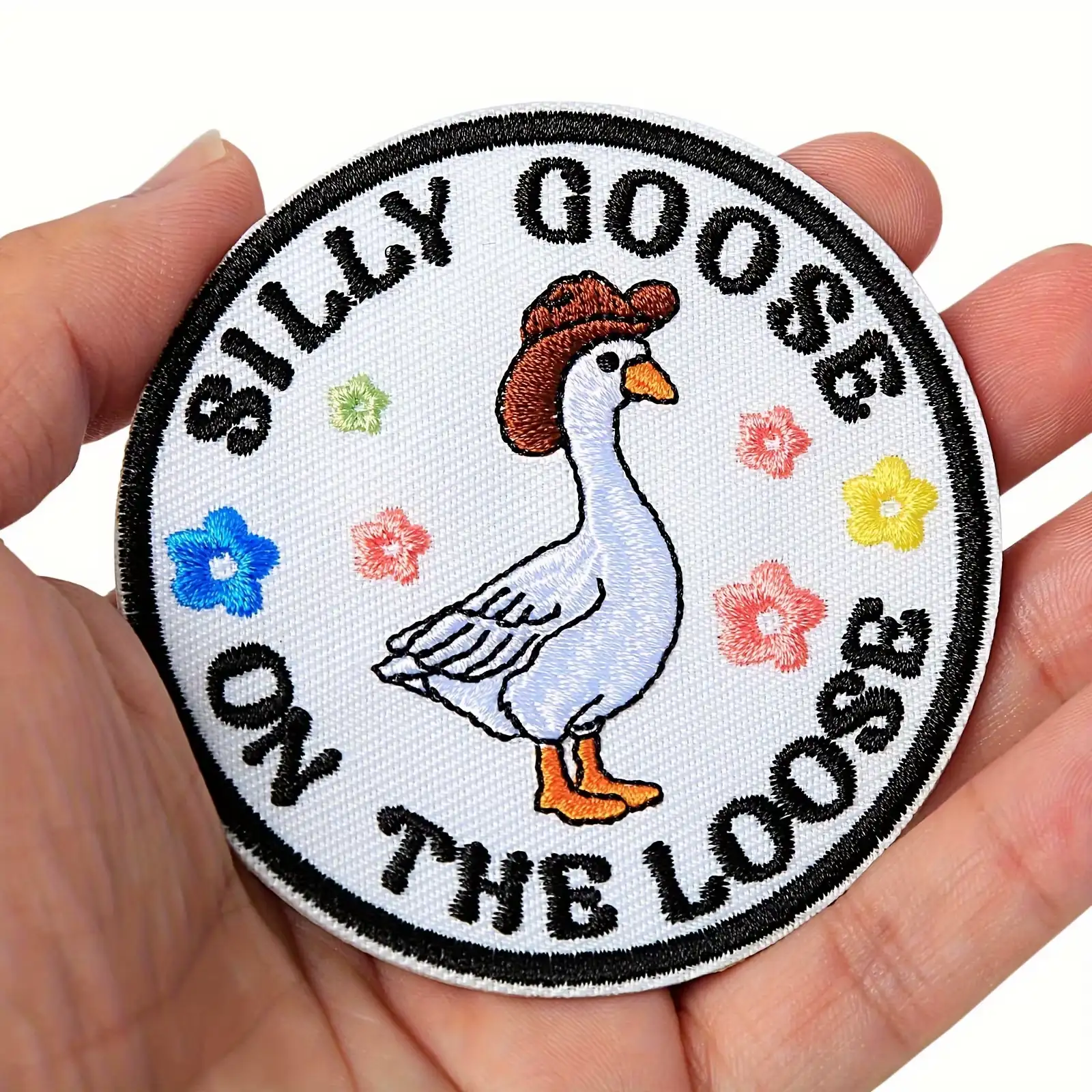 Fun Silly Goose Embroidered Velcro Patch