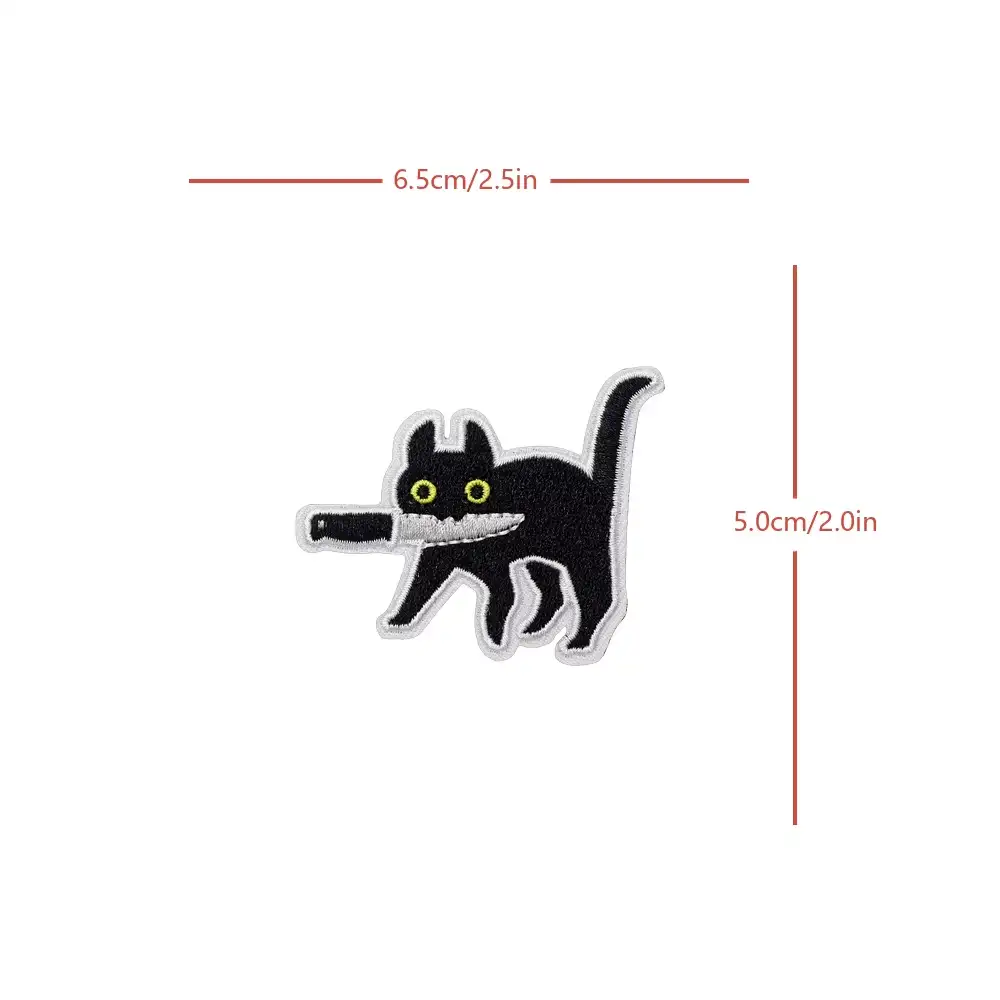 Cat Assassin Novelty Embroidered Velcro Badge