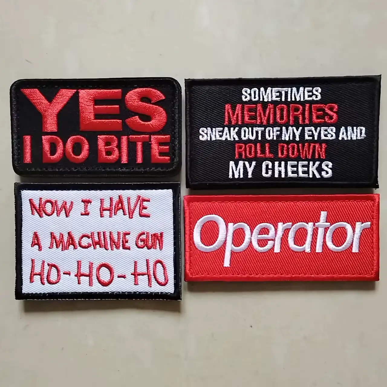 Funny Text Embroidered Velcro Badge Backpack Decoration