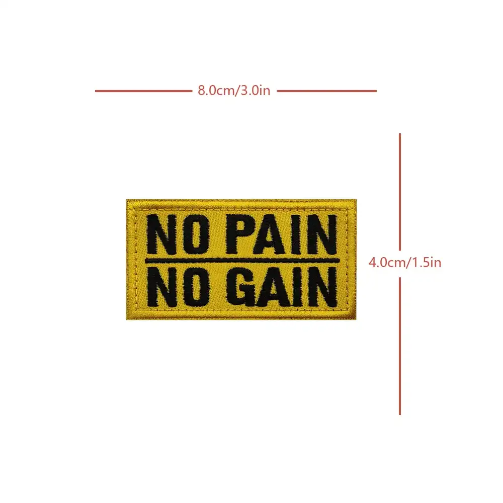 Yellow Embroidered Motivational Text Velcro Patch
