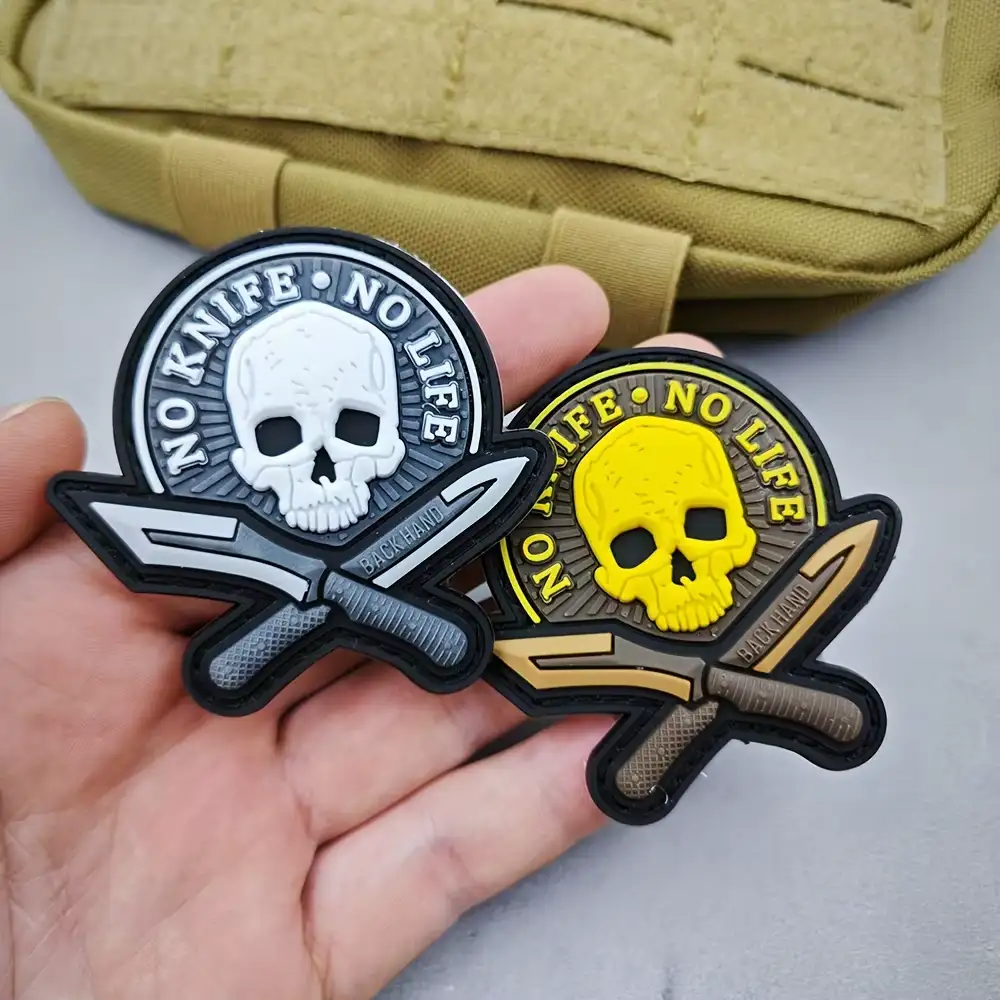No Knife No Life 3D軟膠魔術貼徽章