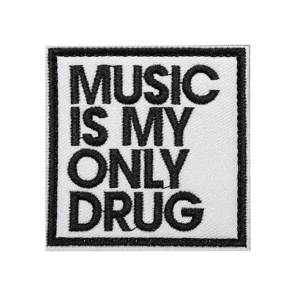 MUSIC DRUG Fun Embroidered Velcro Badge