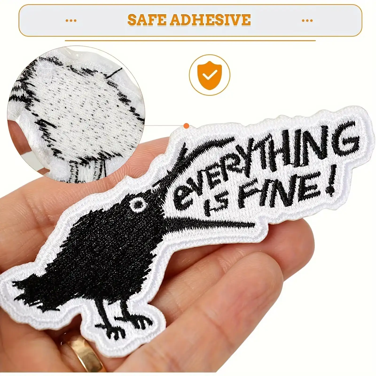 All Is Well Crow Fun Iron-On Patch
