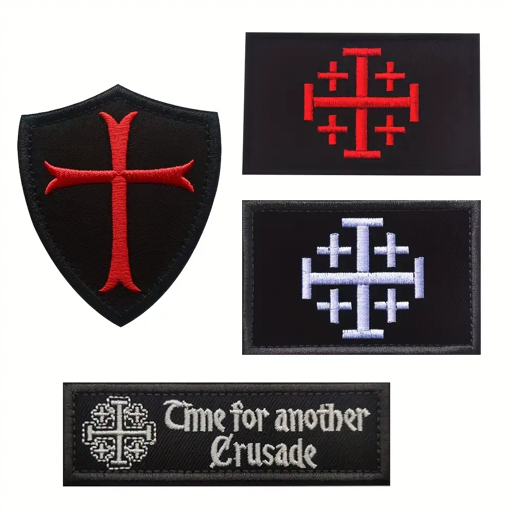 Maltese Cross Embroidered Velcro Patch