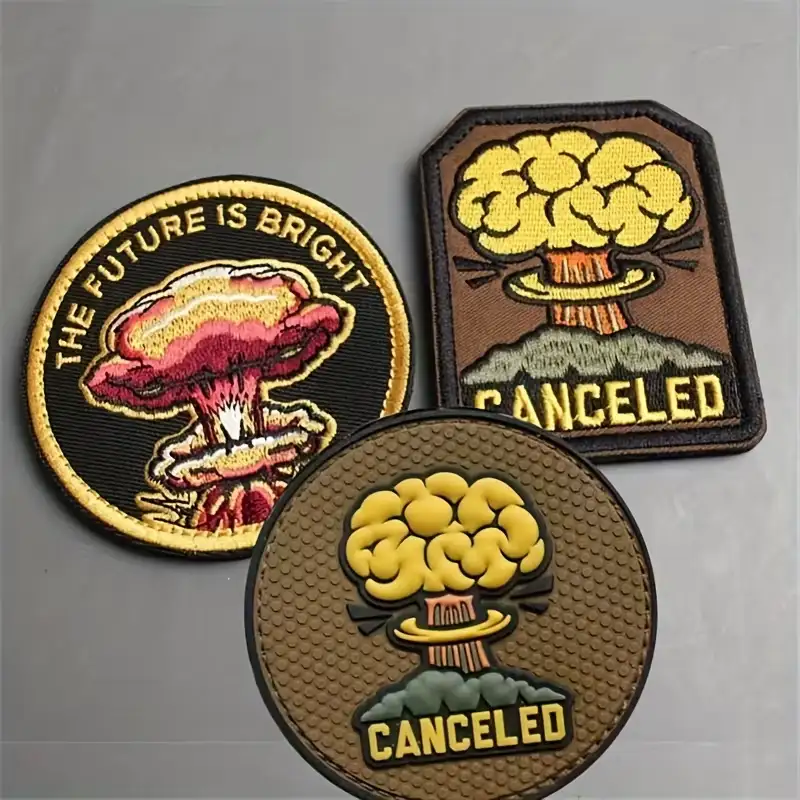 Retro military-style nuclear explosion fabric patch