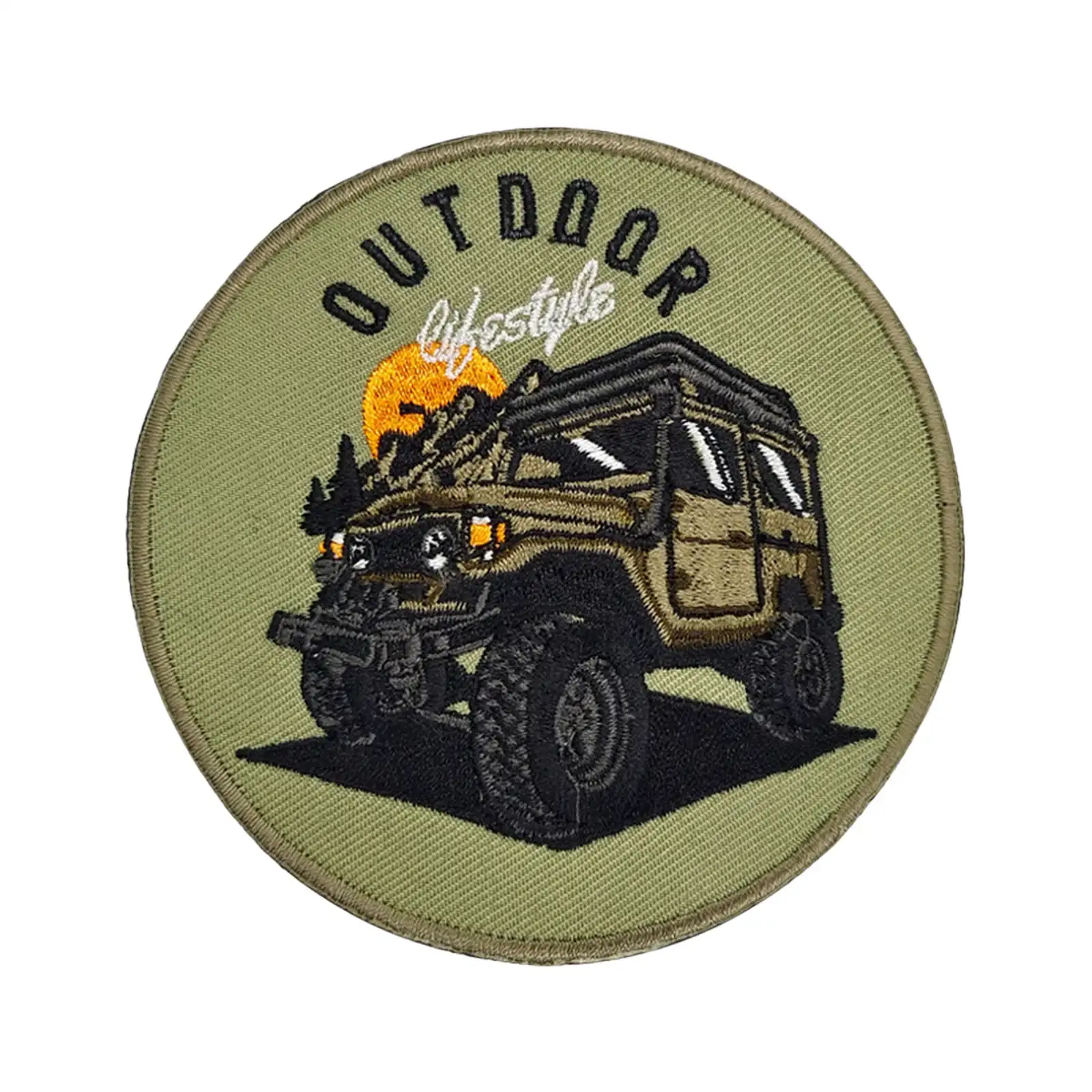 Outdoor off-road style Velcro embroidered patch