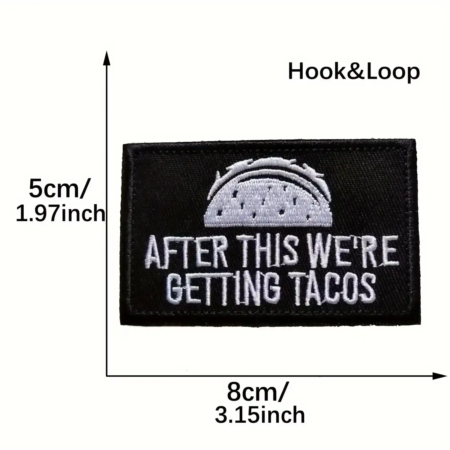 Fun Taco-Themed Velcro Embroidered Patch