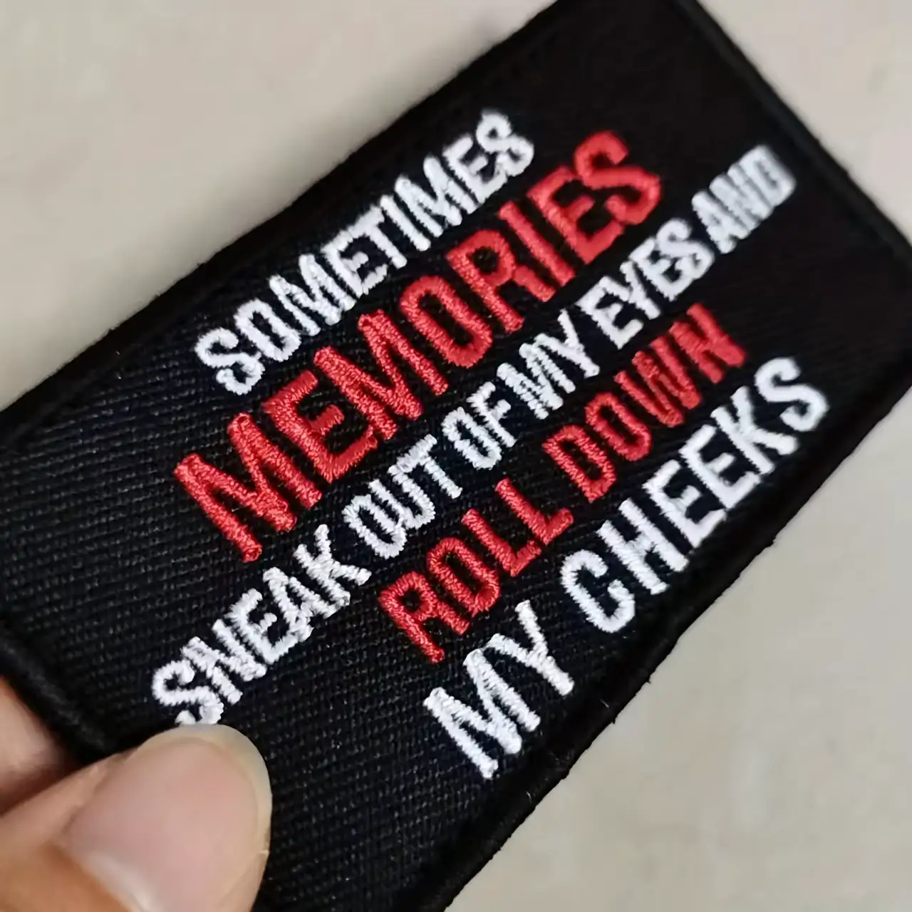 Funny Text Embroidered Velcro Badge Backpack Decoration