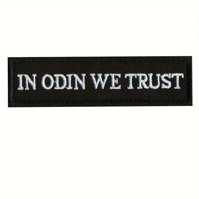 Odin-themed embroidered hook-and-loop patch