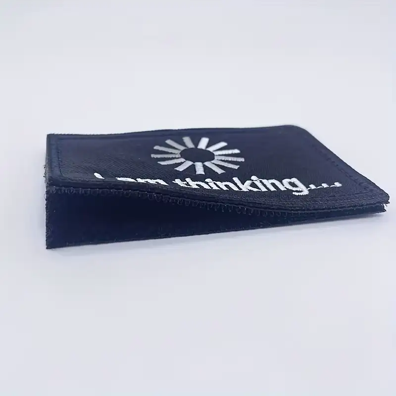 Black 'I'm thinking' embroidered Velcro patch