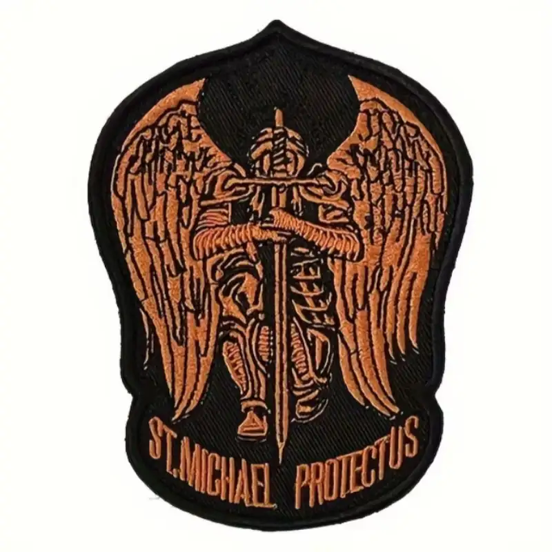 聖米迦勒守護主題刺繡魔術貼徽章
