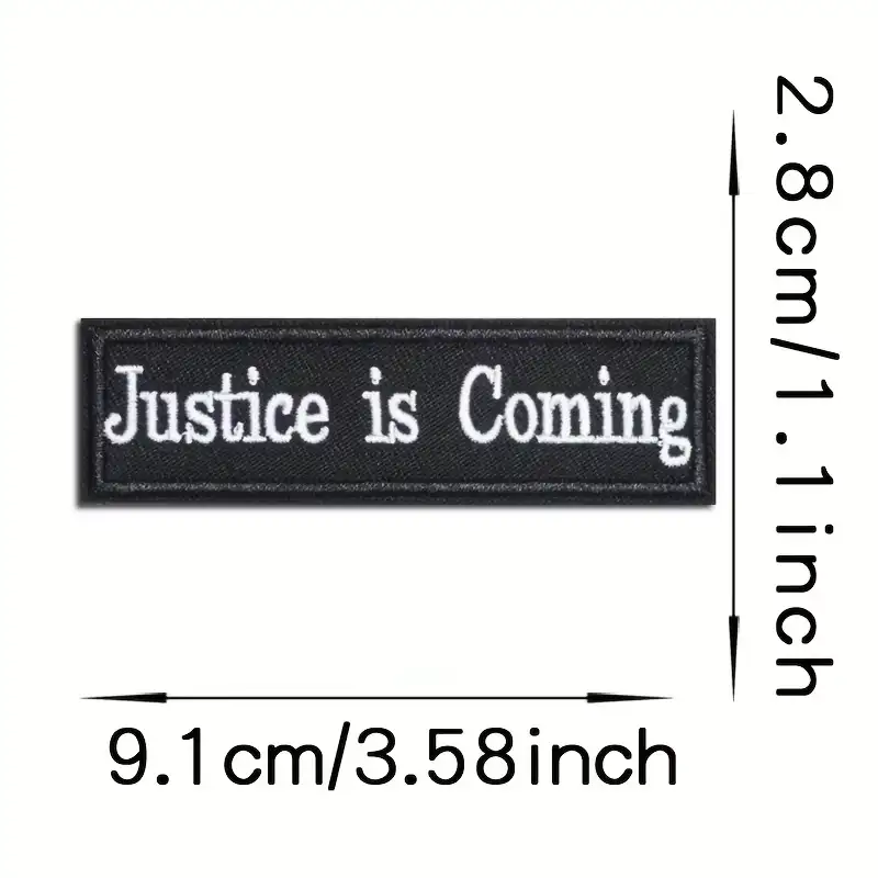 "Justice Is Coming" tactical embroidered Velcro patch