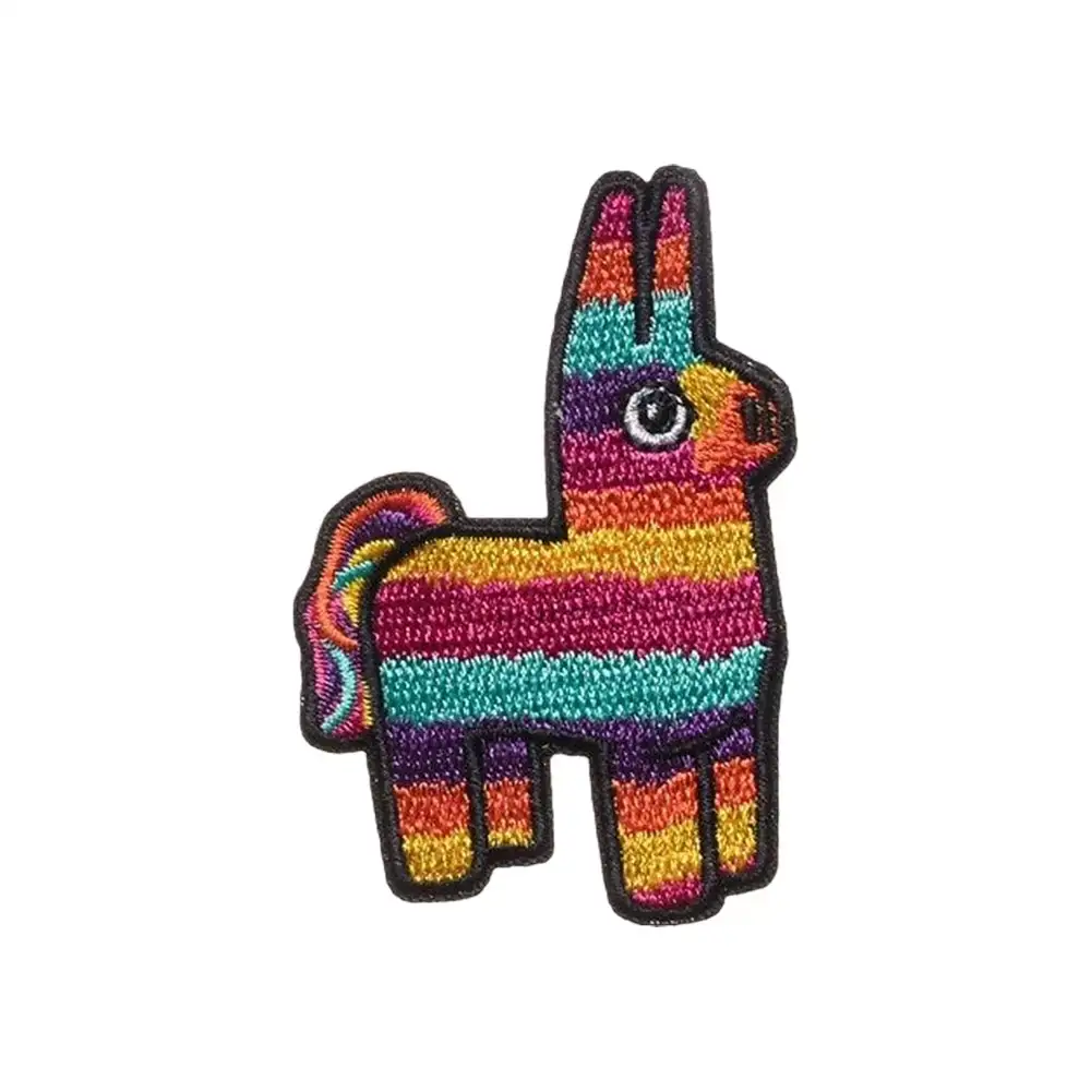 Rainbow Donkey Cartoon Embroidered Velcro Patch