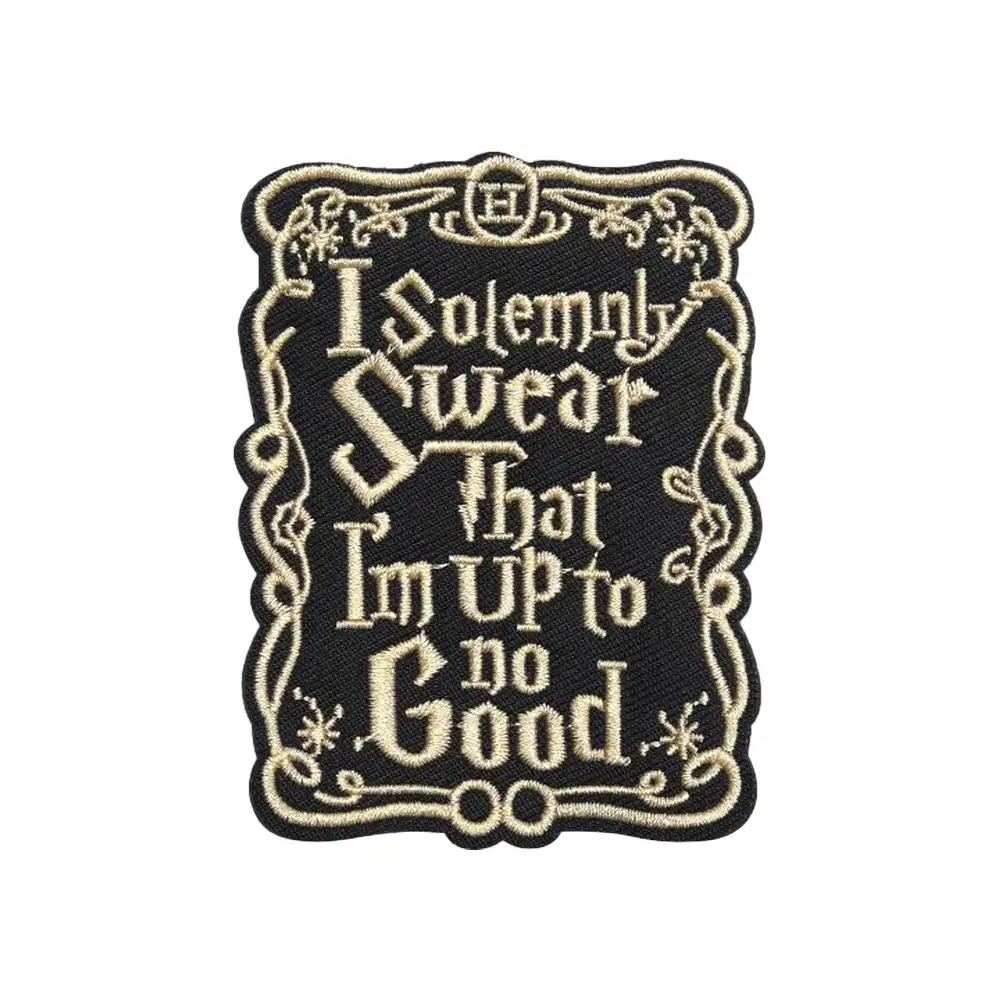I'm Up To No Good Fun Embroidered Velcro Fabric Patch