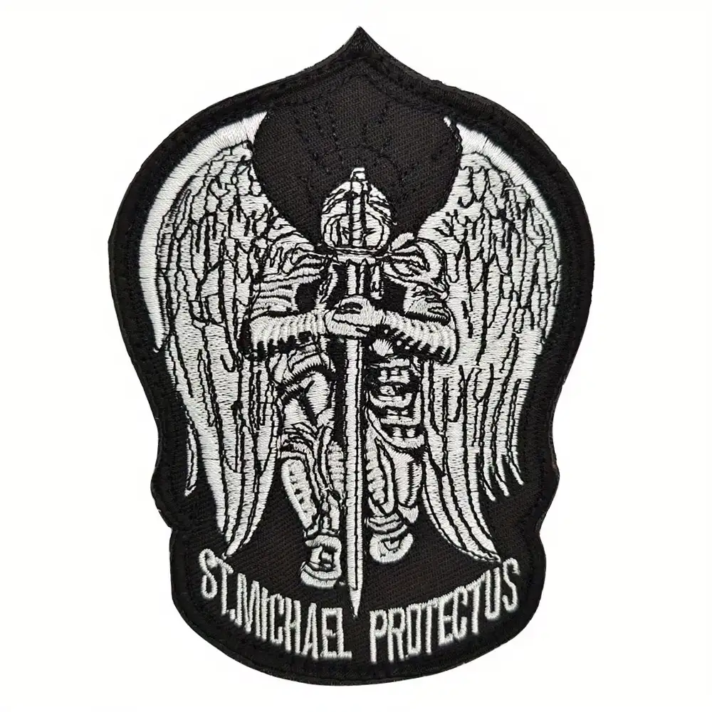 Saint Michael Guardian-Themed Embroidered Velcro Badge