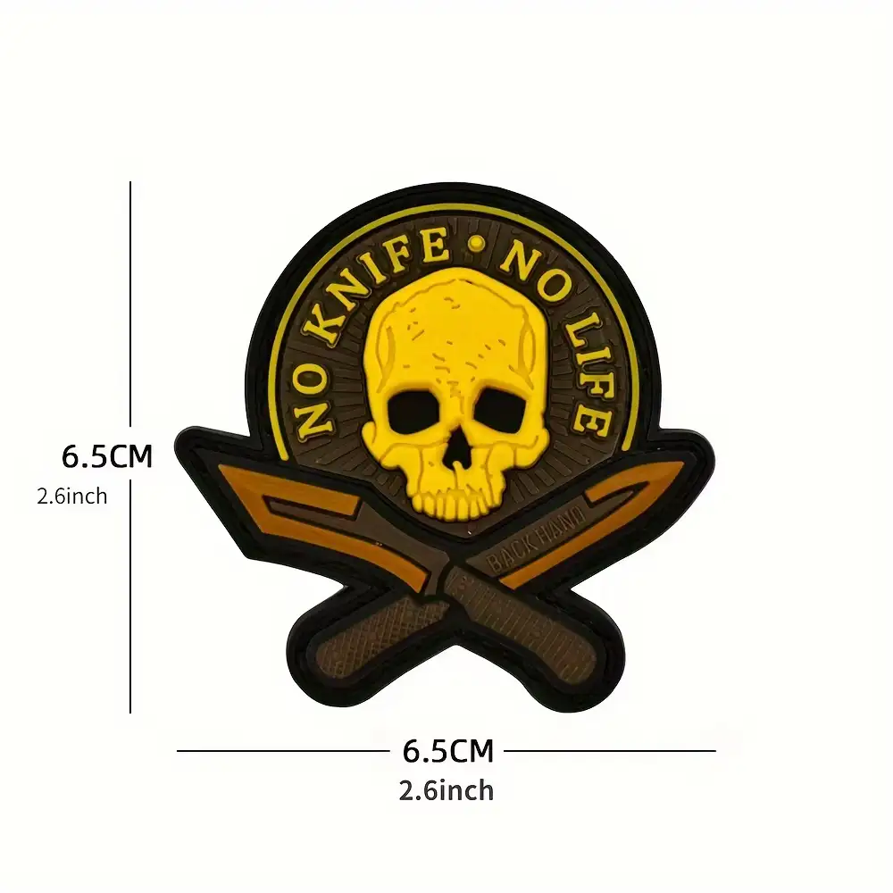 No Knife No Life 3D Soft PVC Hook-and-Loop Patch