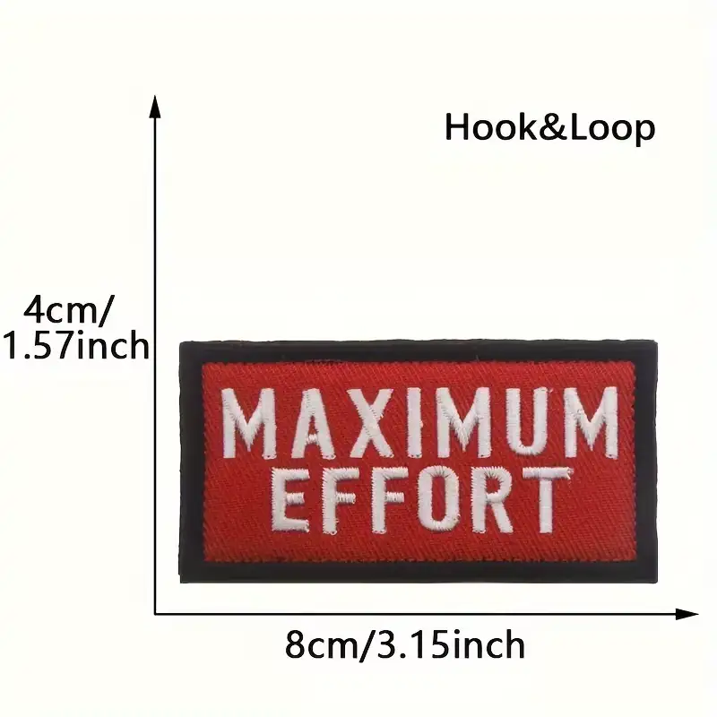 MAXIMUM EFFORT embroidered Velcro-backed backpack badge