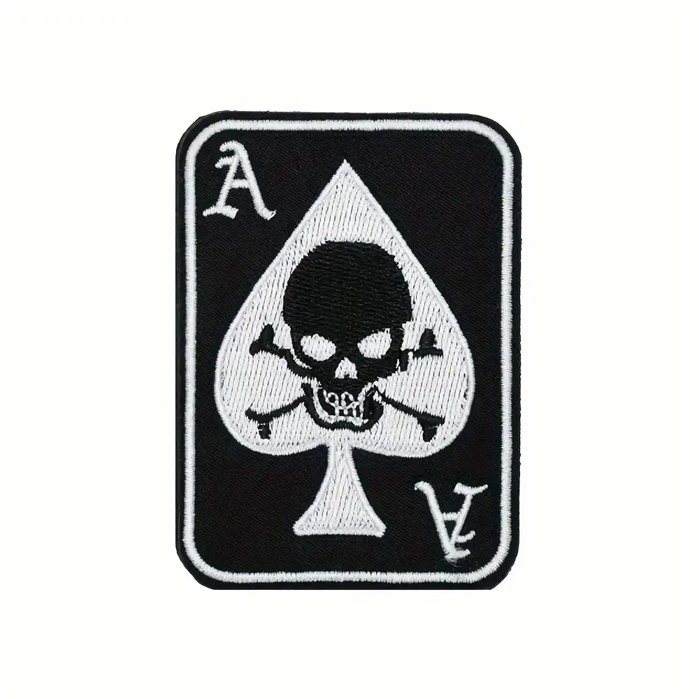 Spade Skull Velcro Embroidered Patch