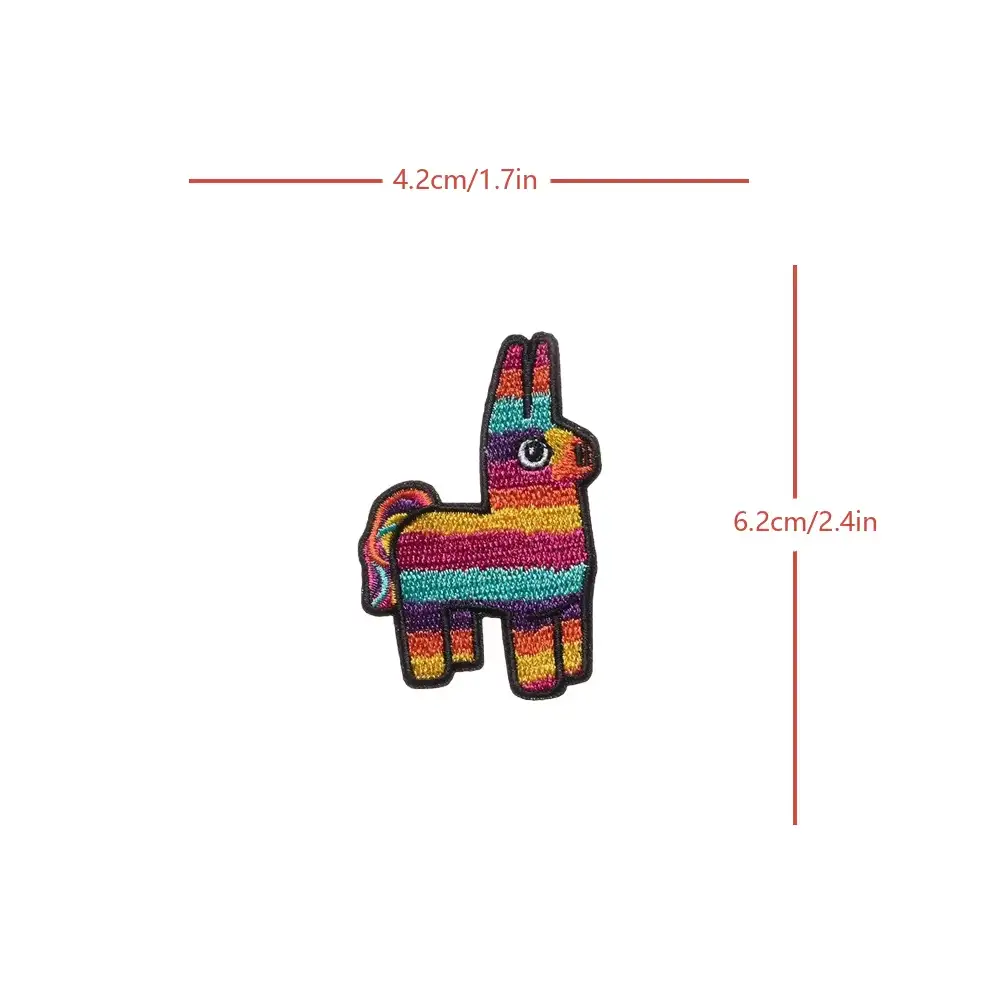 Rainbow Donkey Cartoon Embroidered Velcro Patch