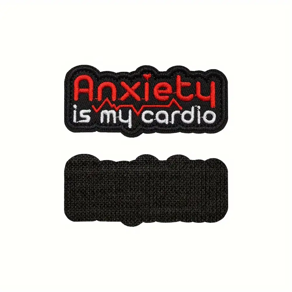 Anxiety meme embroidered Velcro patch