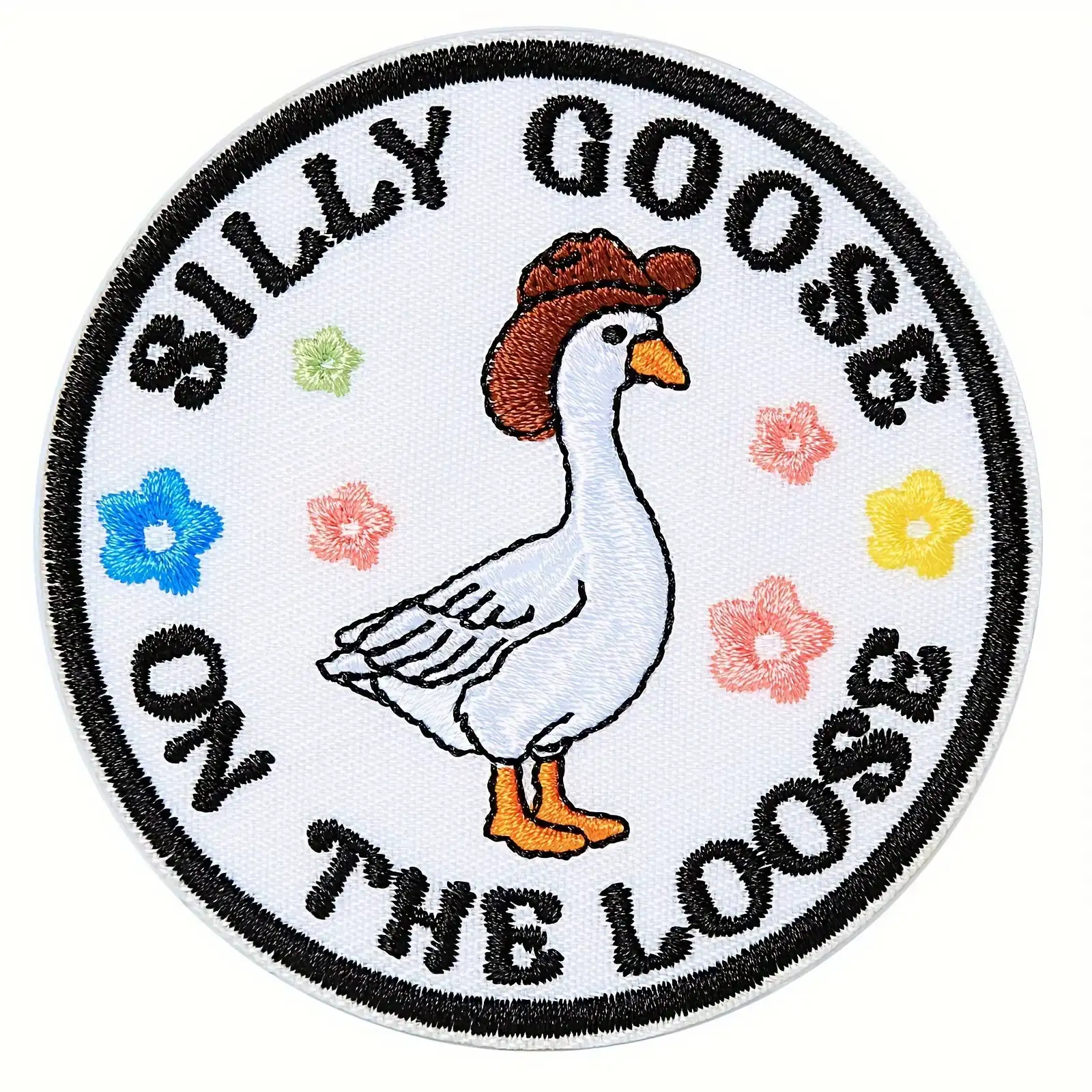 Fun Silly Goose Embroidered Velcro Patch