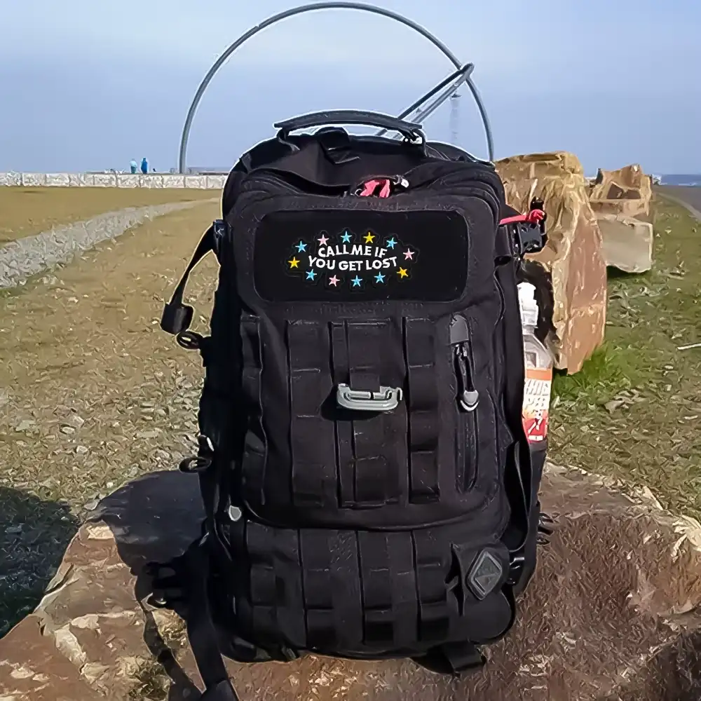 CALL ME IF YOU GET LOST embroidered Velcro badge