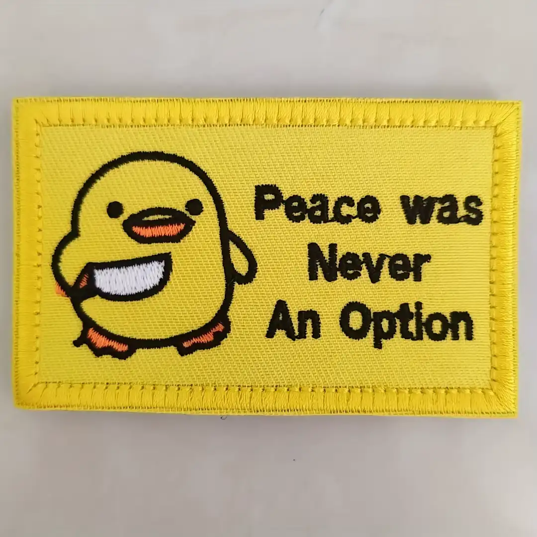 Little Duck Little Knife Fun Text Iron-On Fabric Patches