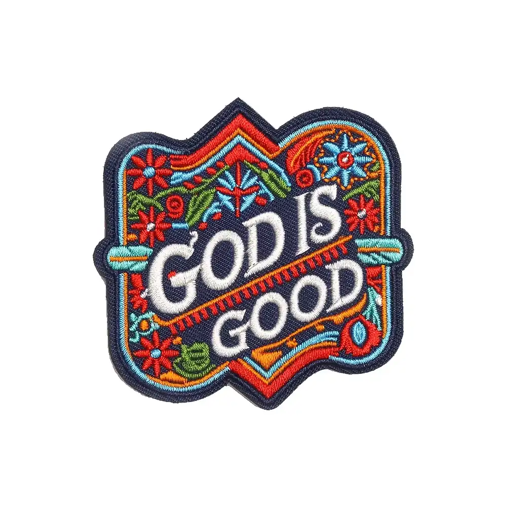 “God Is Good”刺繡魔鬼氈徽章
