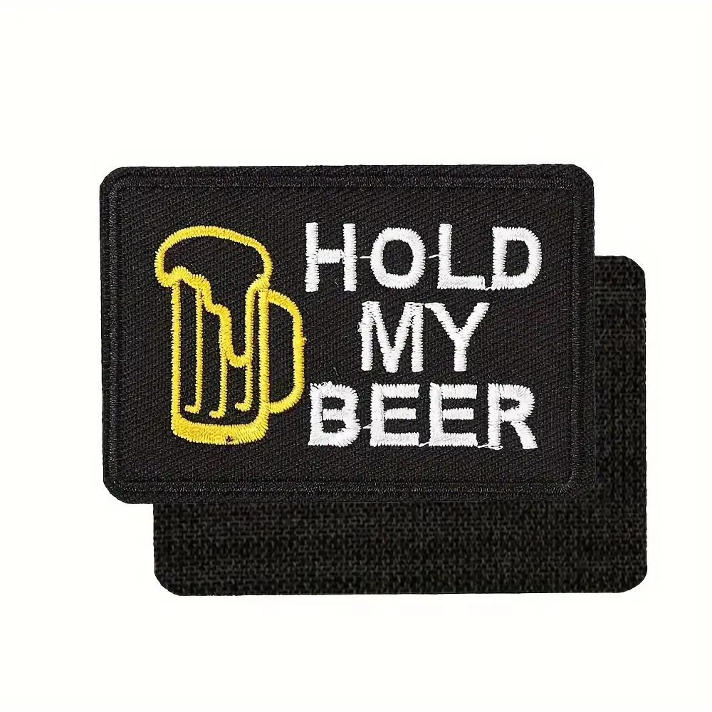 Hold My Beer Embroidered Velcro Patch Badge