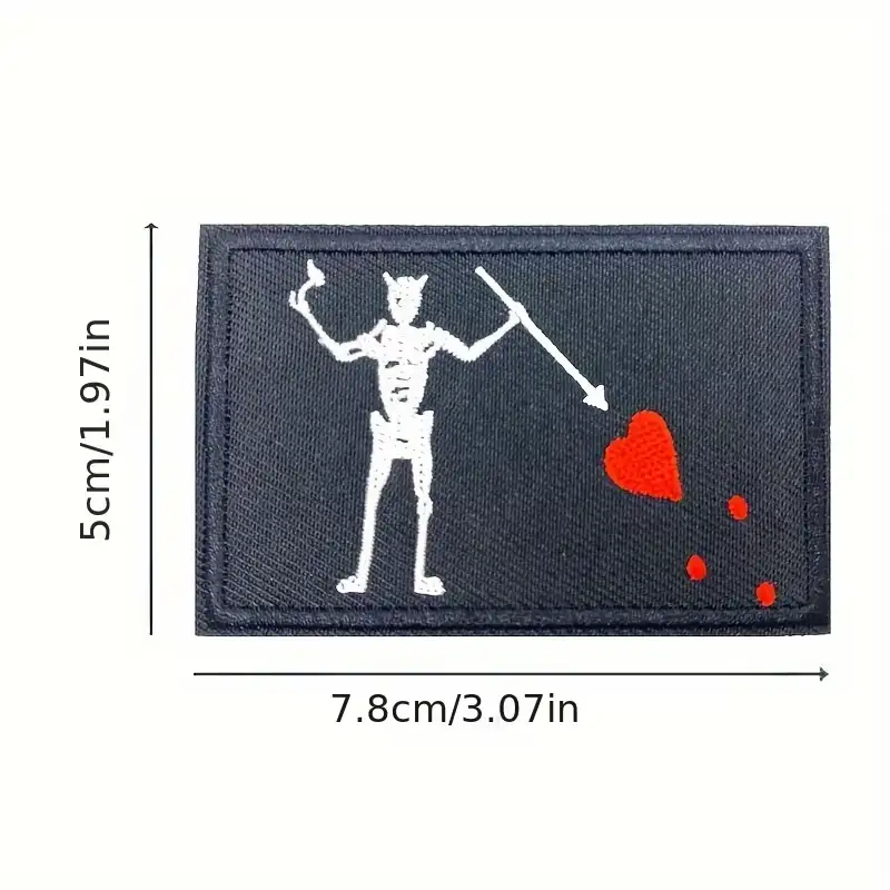 Embroidered Pirate Skull Flag Velcro Patch