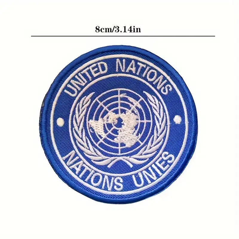 EU and UN pattern embroidered fabric patch