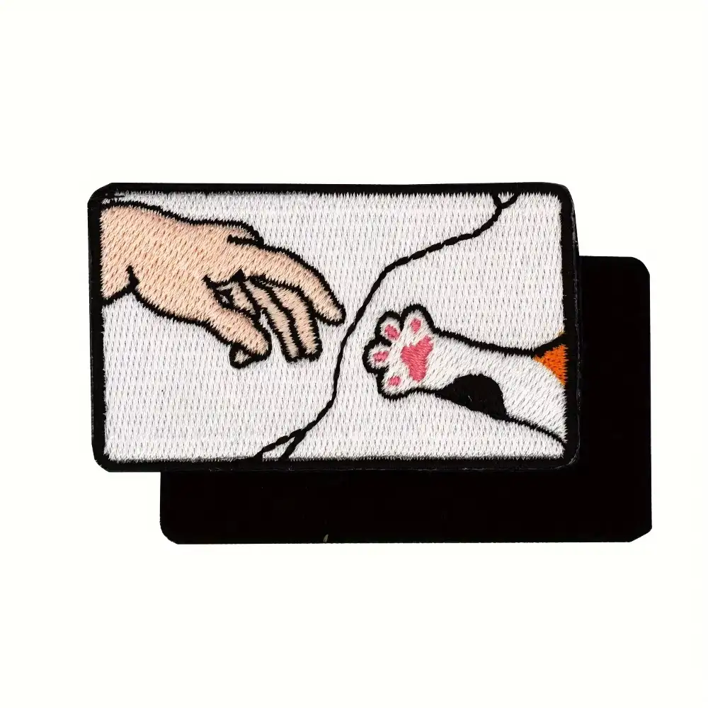 Creation of Adam Cat Meme Embroidered Hook-and-Loop Patch