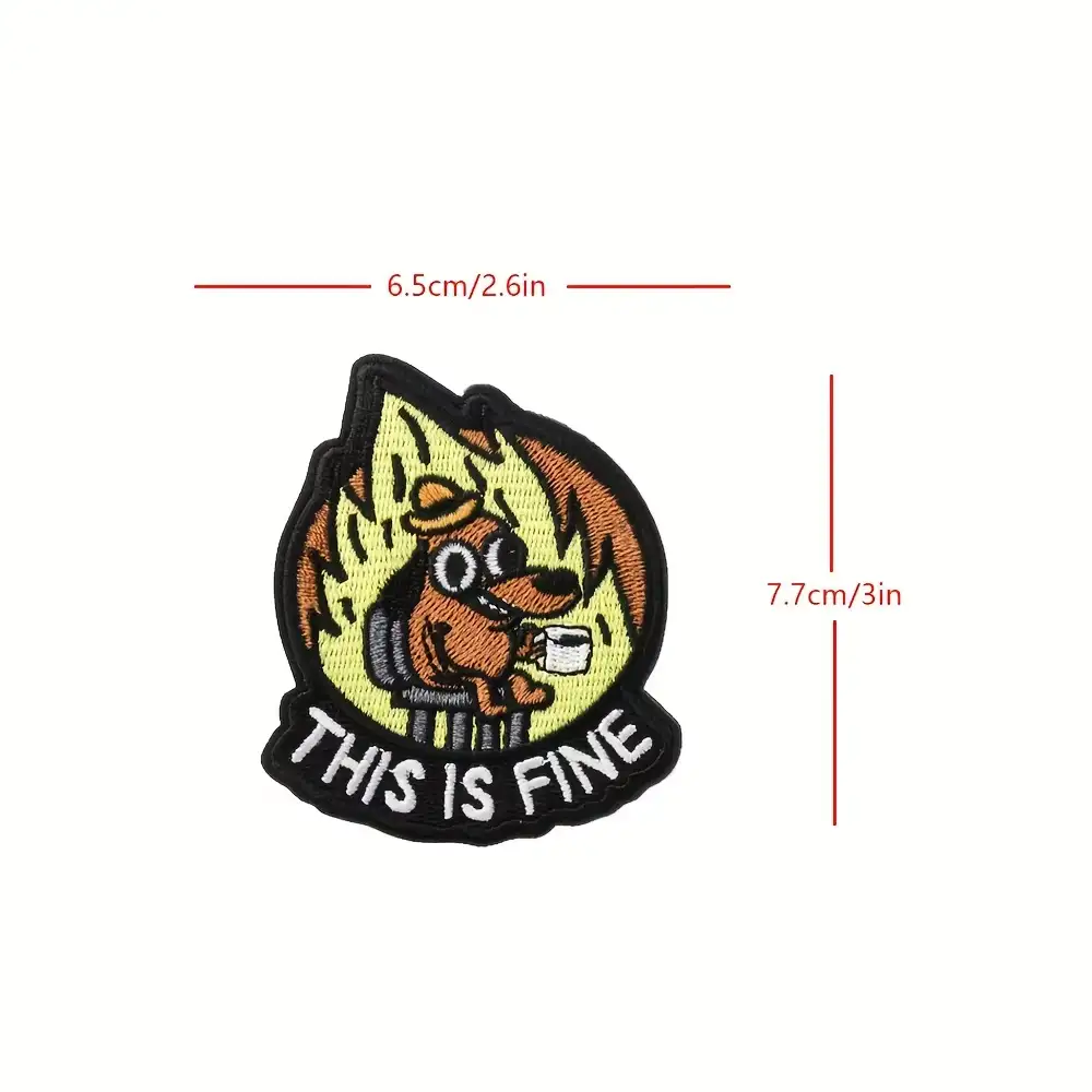 This Is Fine Novelty Velcro Tactical Patch