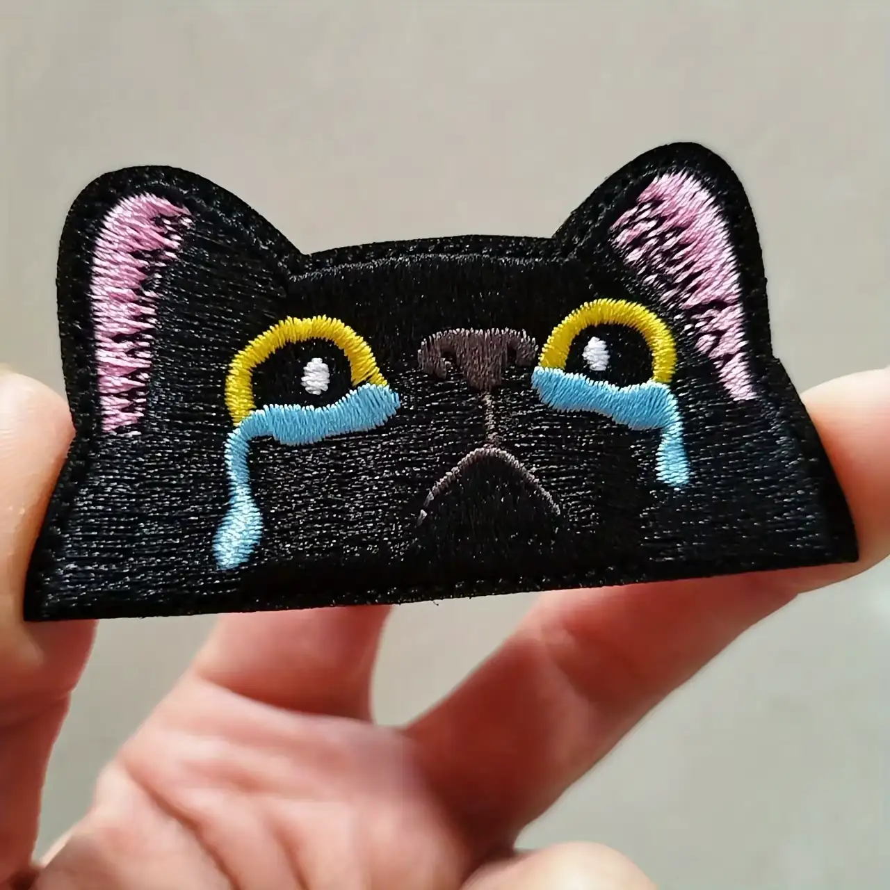 Black Cat Embroidered Patch, Iron-On or Sew-On for Clothing