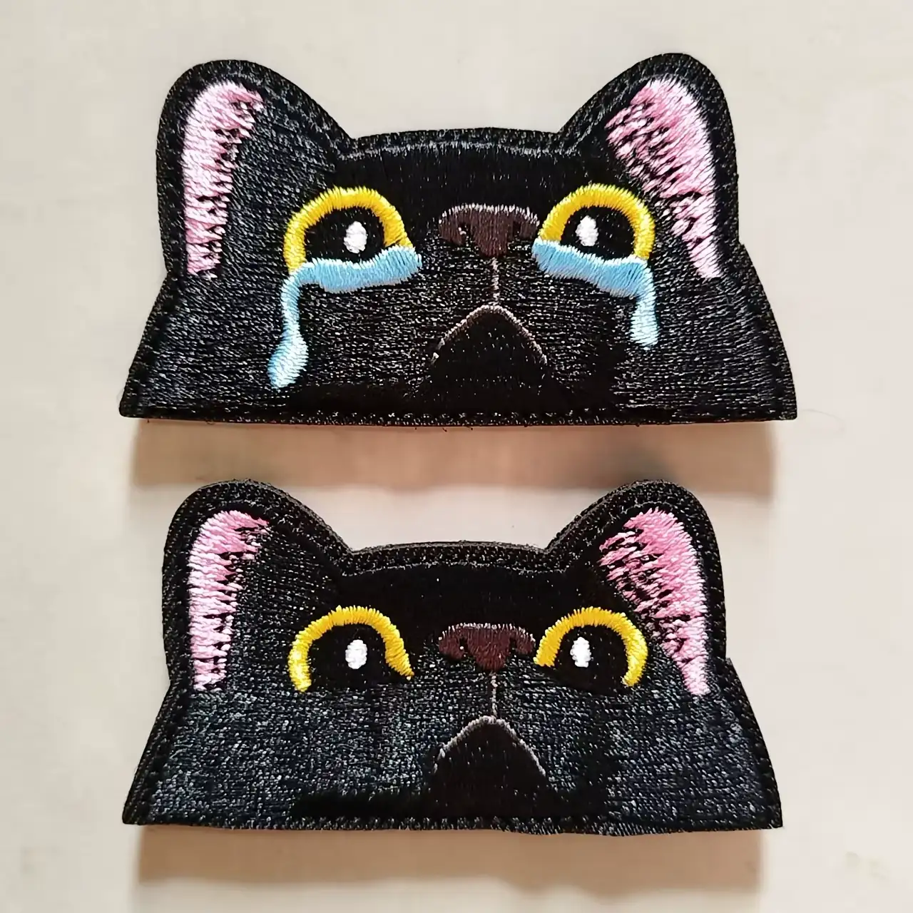 Black Cat Embroidered Patch, Iron-On or Sew-On for Clothing