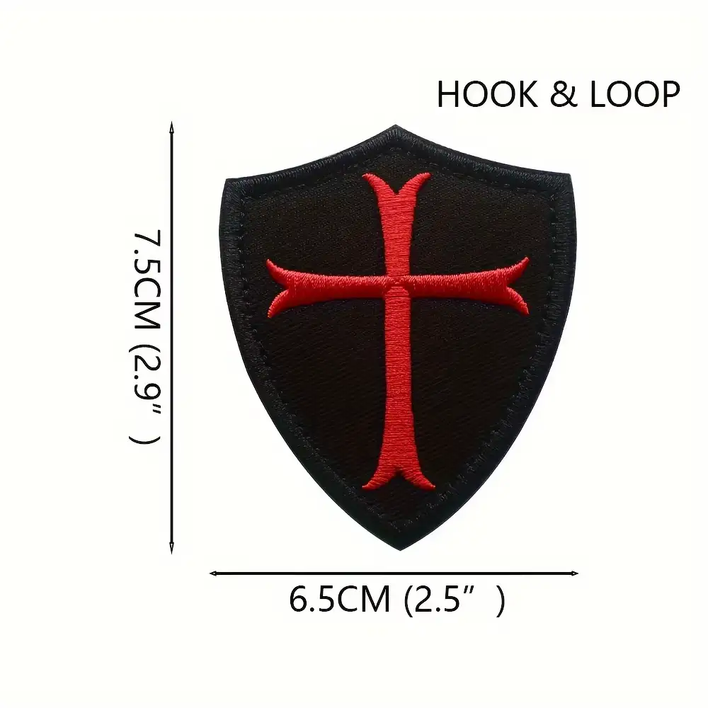 Maltese Cross Embroidered Velcro Patch